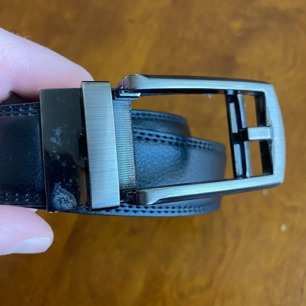 Comfort Click Leather Adjustable Mens Belt. Sizes 28-44. Ratchet Easy to Use